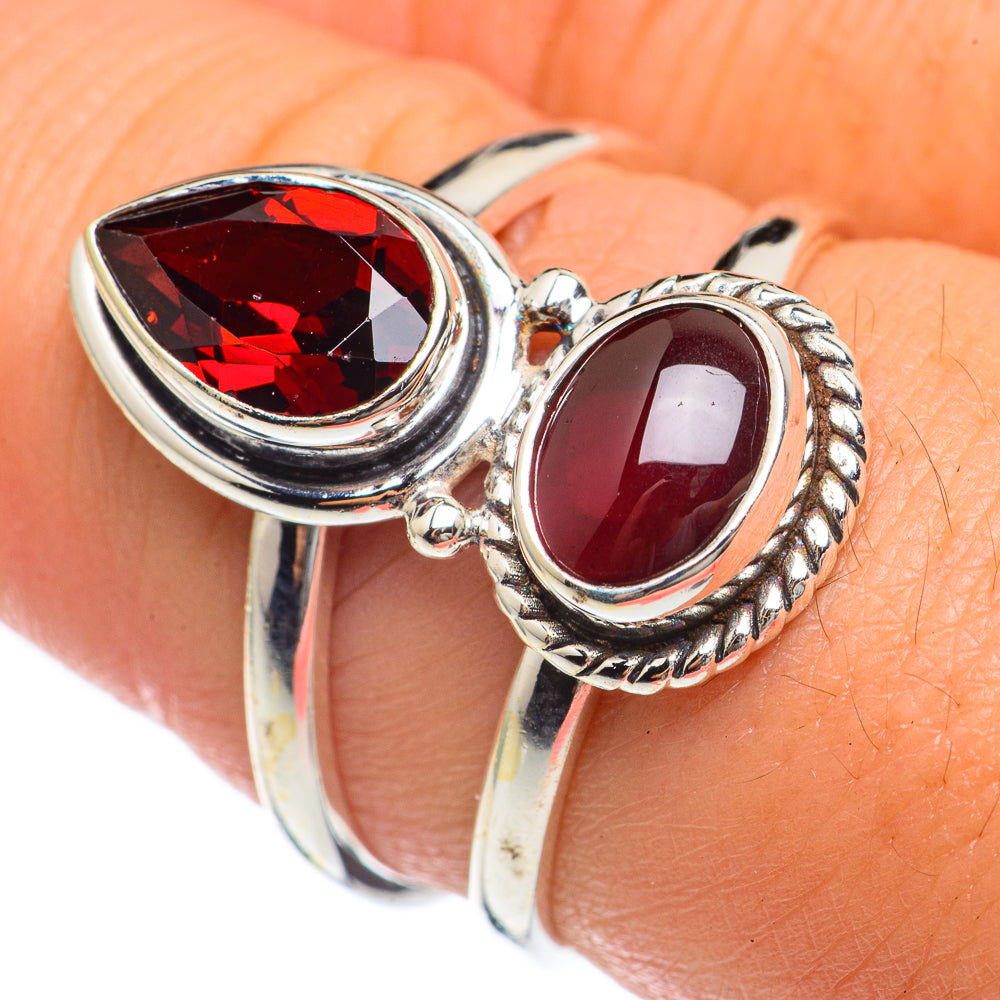 Garnet Rings handcrafted by Anasilvercos - RING68193