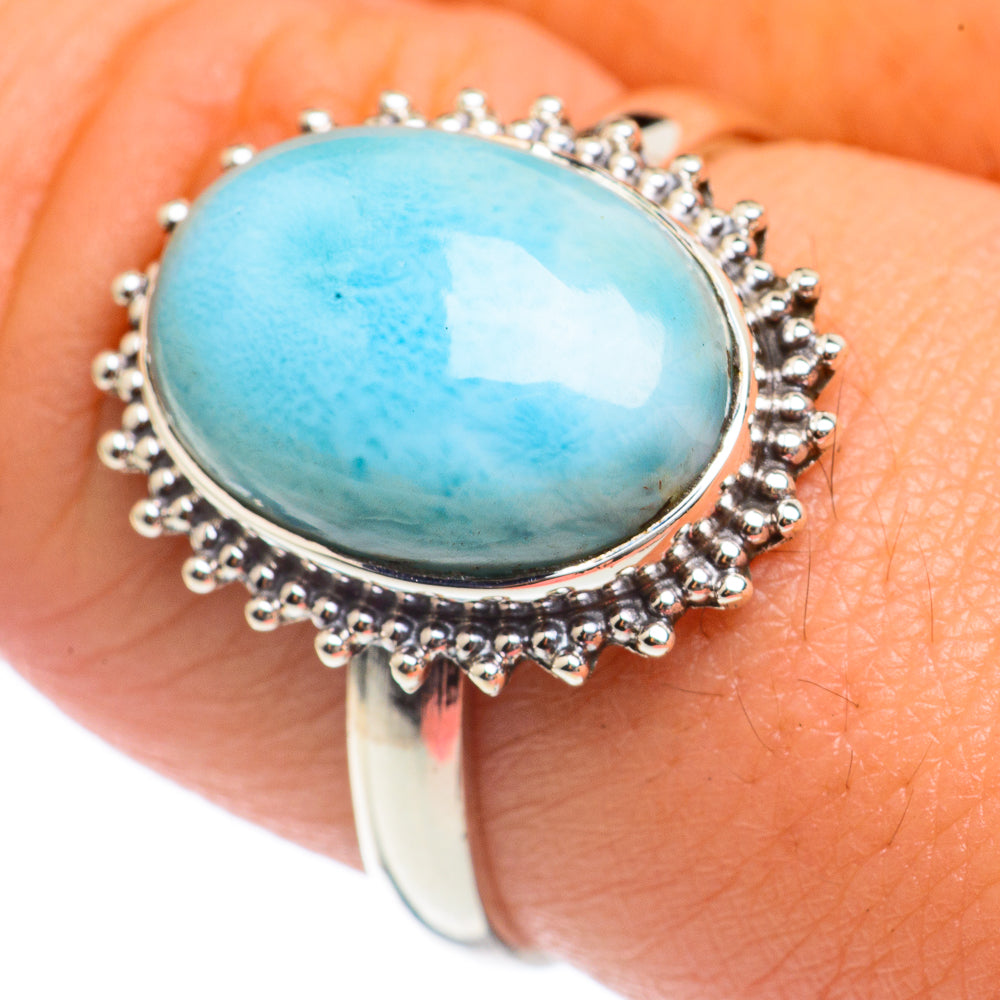 Larimar Rings handcrafted by Anasilvercos - RING68209