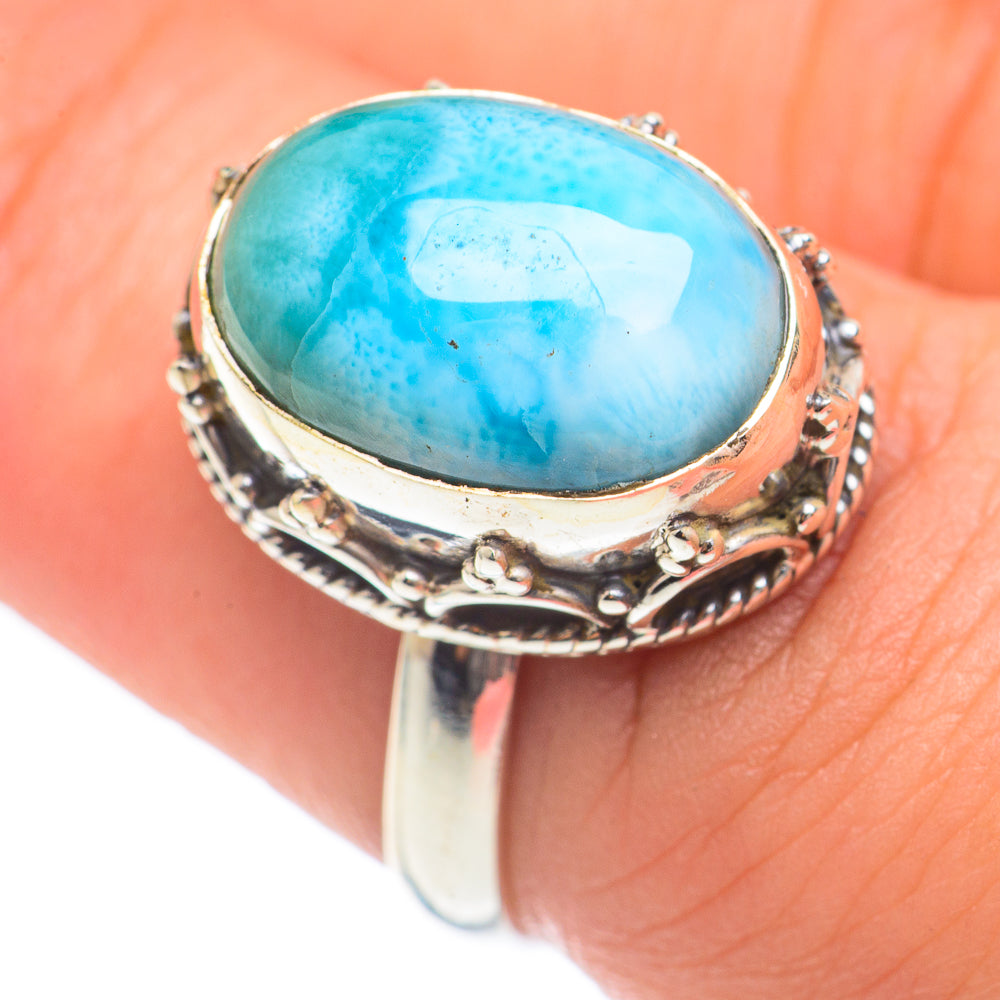 Larimar Rings handcrafted by Anasilvercos - RING68230