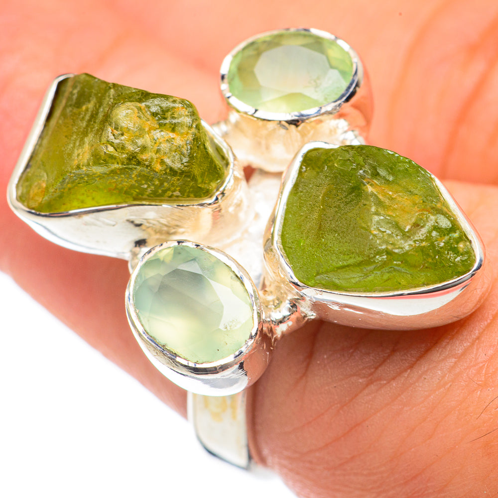 Peridot, Prehnite Rings handcrafted by Anasilvercos - RING68236