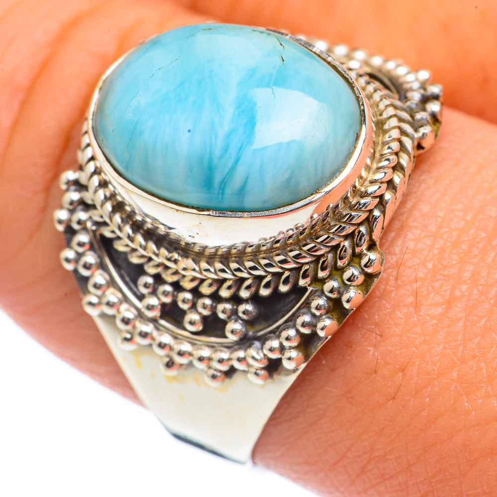 Larimar Rings handcrafted by Anasilvercos - RING68255