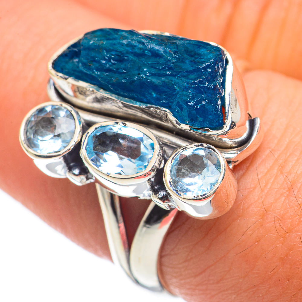 Apatite, Blue Topaz Rings handcrafted by Anasilvercos - RING68257