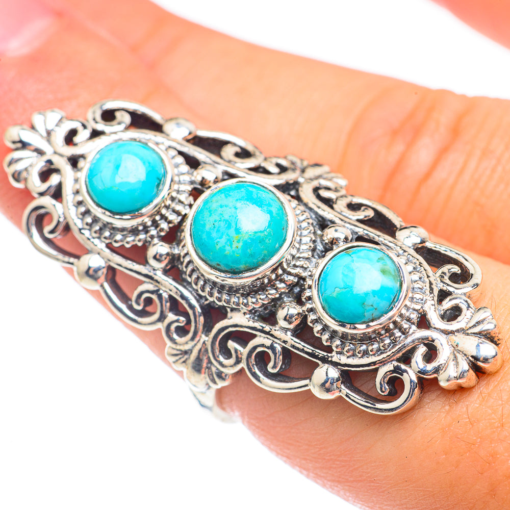 Arizona Turquoise Rings handcrafted by Anasilvercos - RING68283