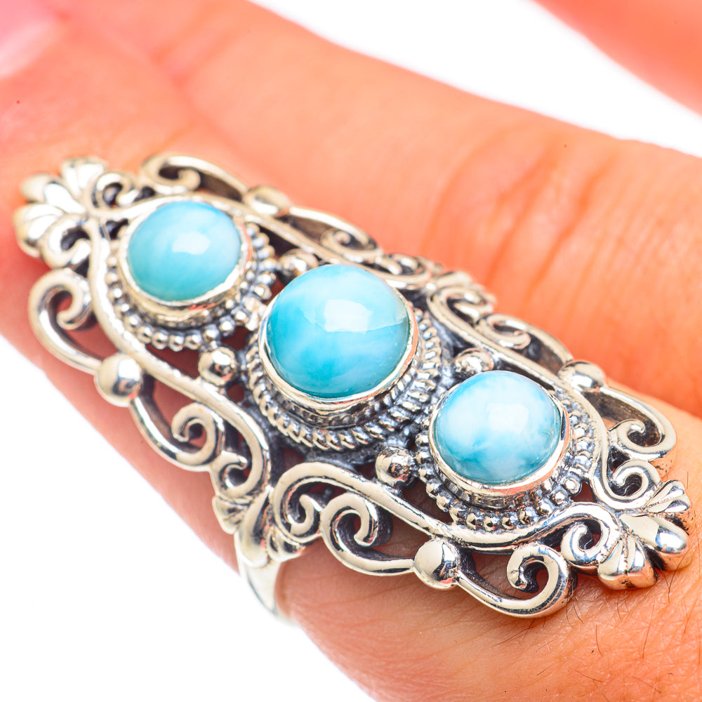 Larimar Rings handcrafted by Anasilvercos - RING68286