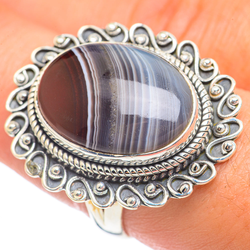 Botswana Agate Rings handcrafted by Anasilvercos - RING68294