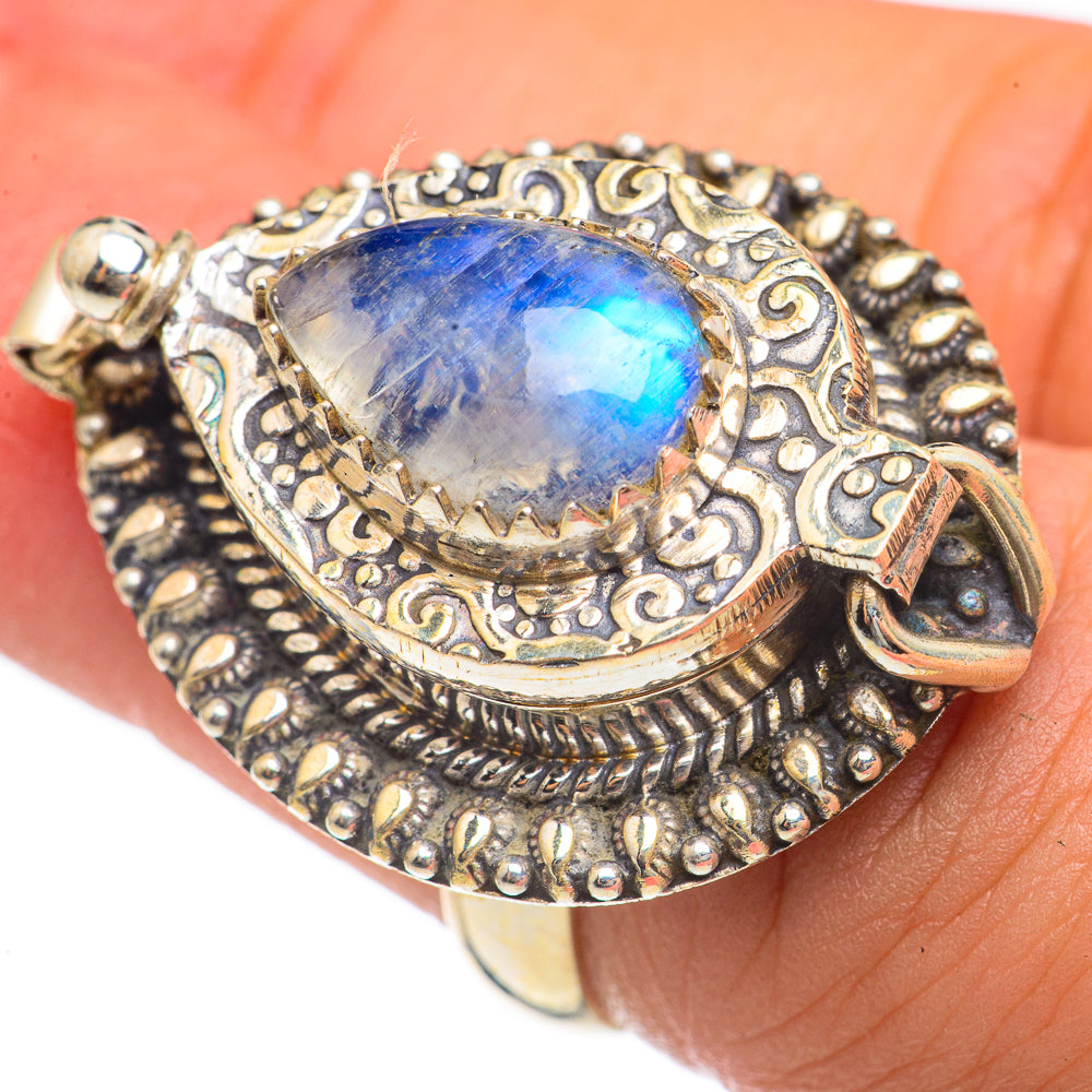 Rainbow Moonstone Rings handcrafted by Anasilvercos - RING68309