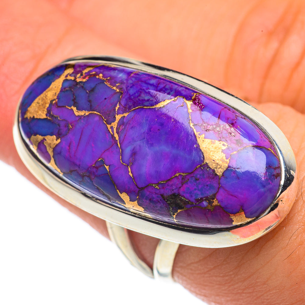 Purple Copper Composite Turquoise Rings handcrafted by Anasilvercos - RING68335