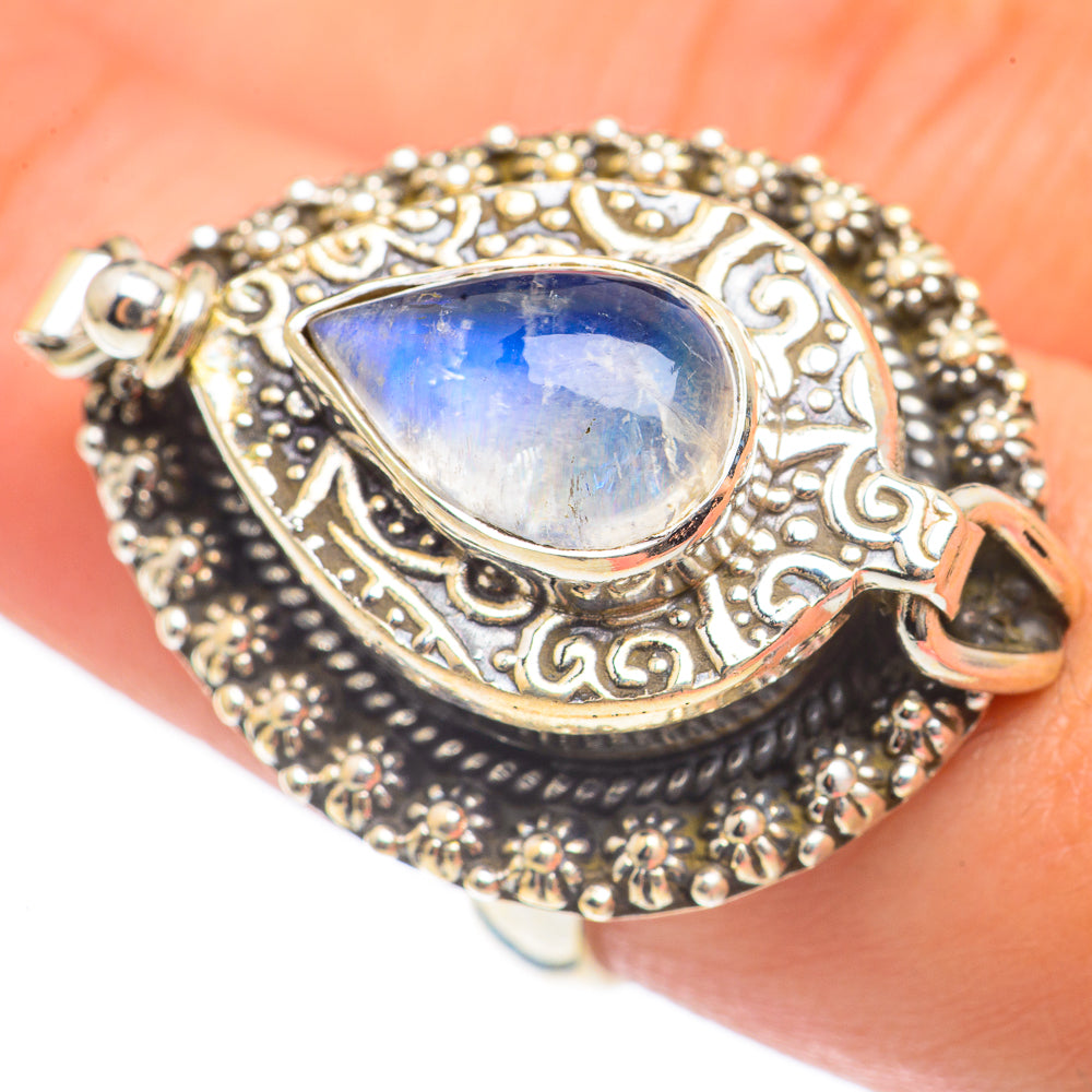 Rainbow Moonstone Rings handcrafted by Anasilvercos - RING68341