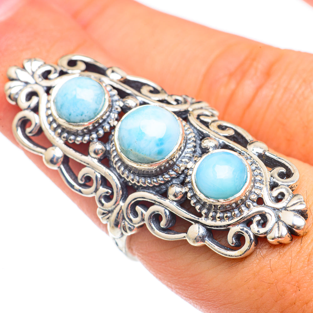 Larimar Rings handcrafted by Anasilvercos - RING68348