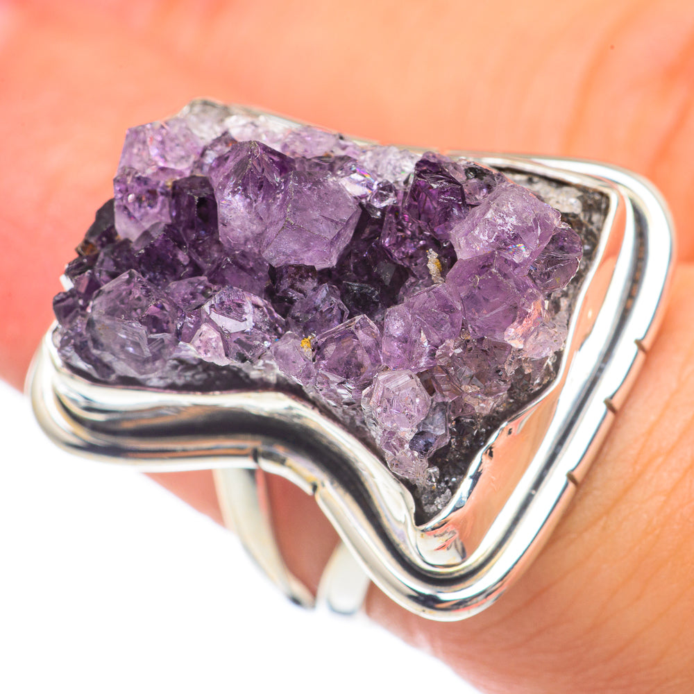 Amethyst Crystal Rings handcrafted by Anasilvercos - RING68359