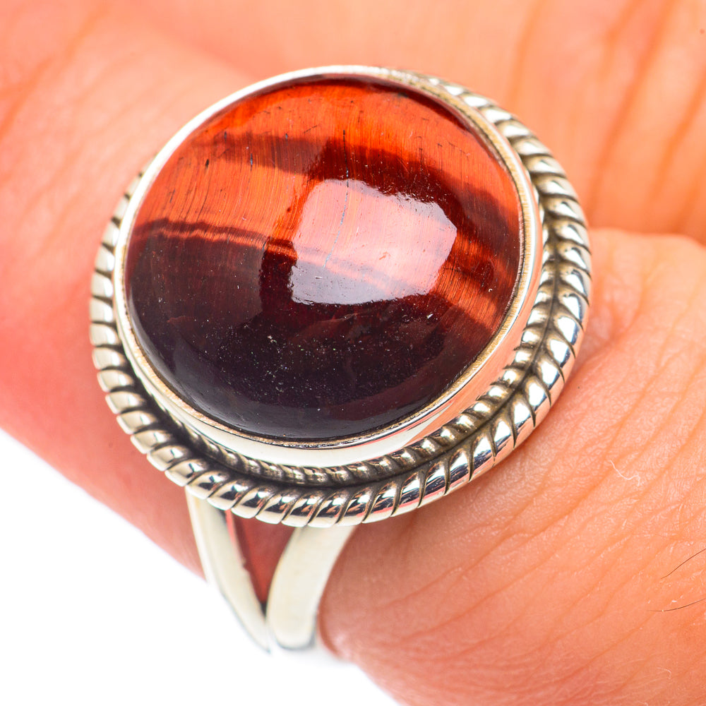 Red Tiger Eye Rings handcrafted by Anasilvercos - RING68384