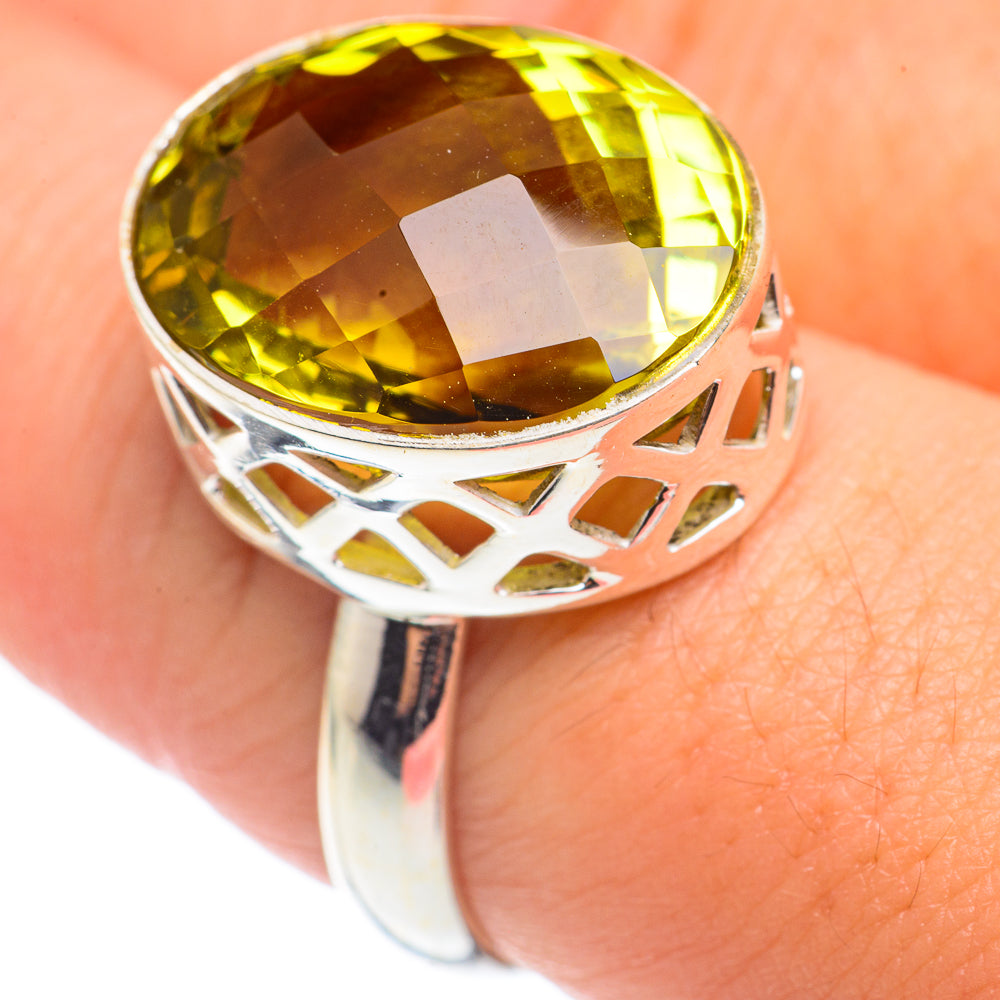 Olive Quartz Rings handcrafted by Anasilvercos - RING68408