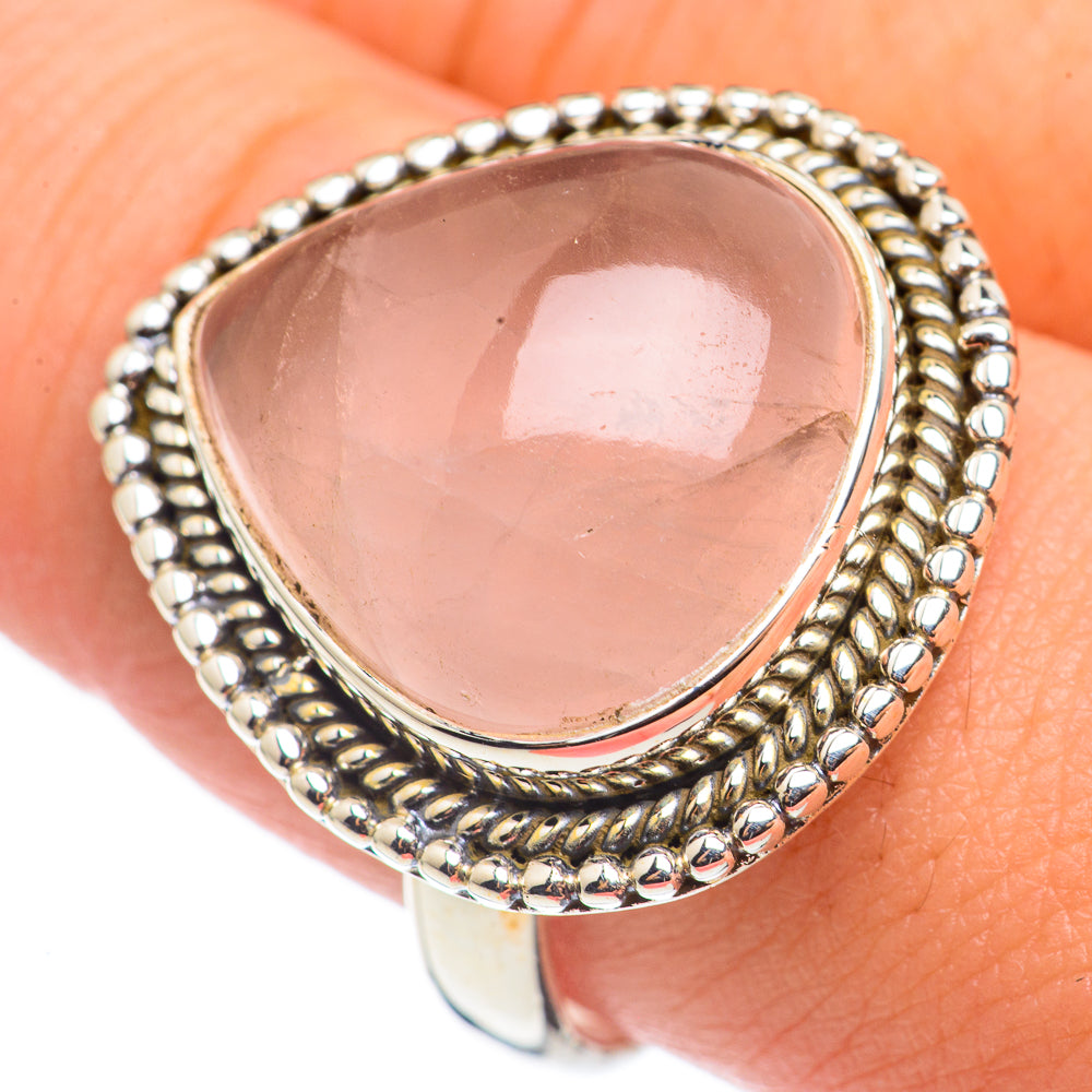 Rose Quartz Rings handcrafted by Anasilvercos - RING68422