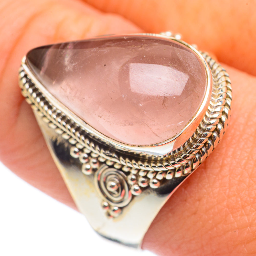 Rose Quartz Rings handcrafted by Anasilvercos - RING68424
