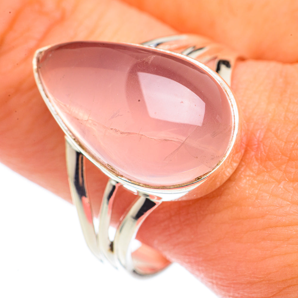 Rose Quartz Rings handcrafted by Anasilvercos - RING68490