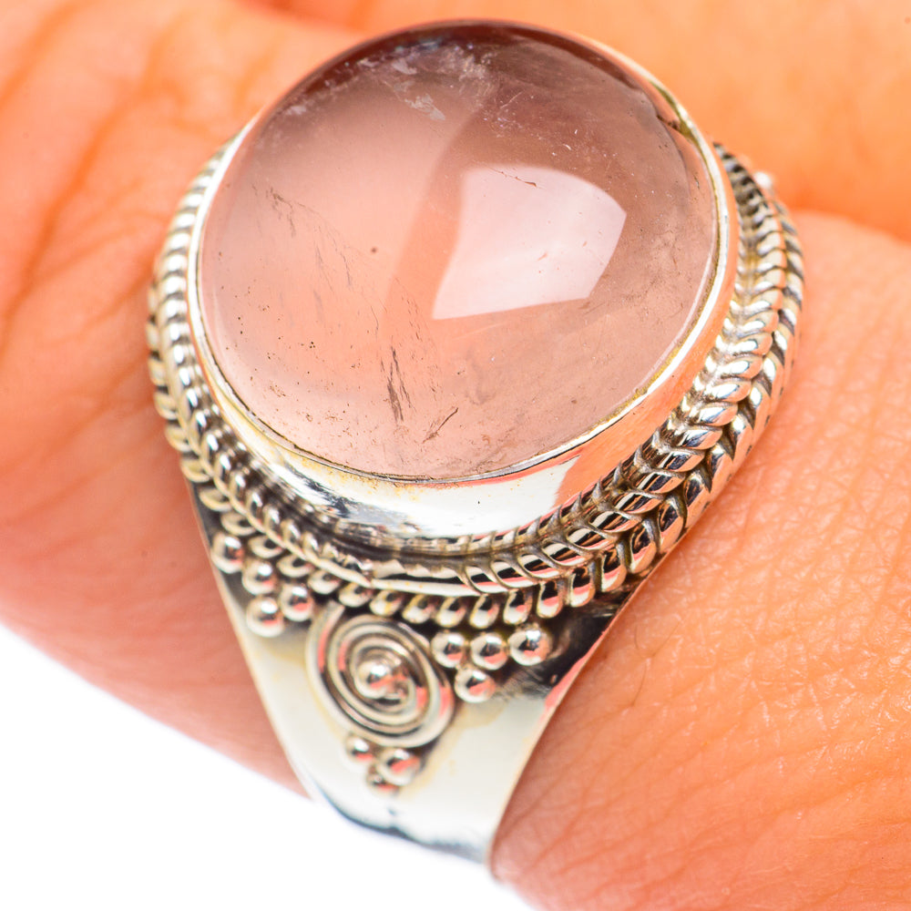 Rose Quartz Rings handcrafted by Anasilvercos - RING68491