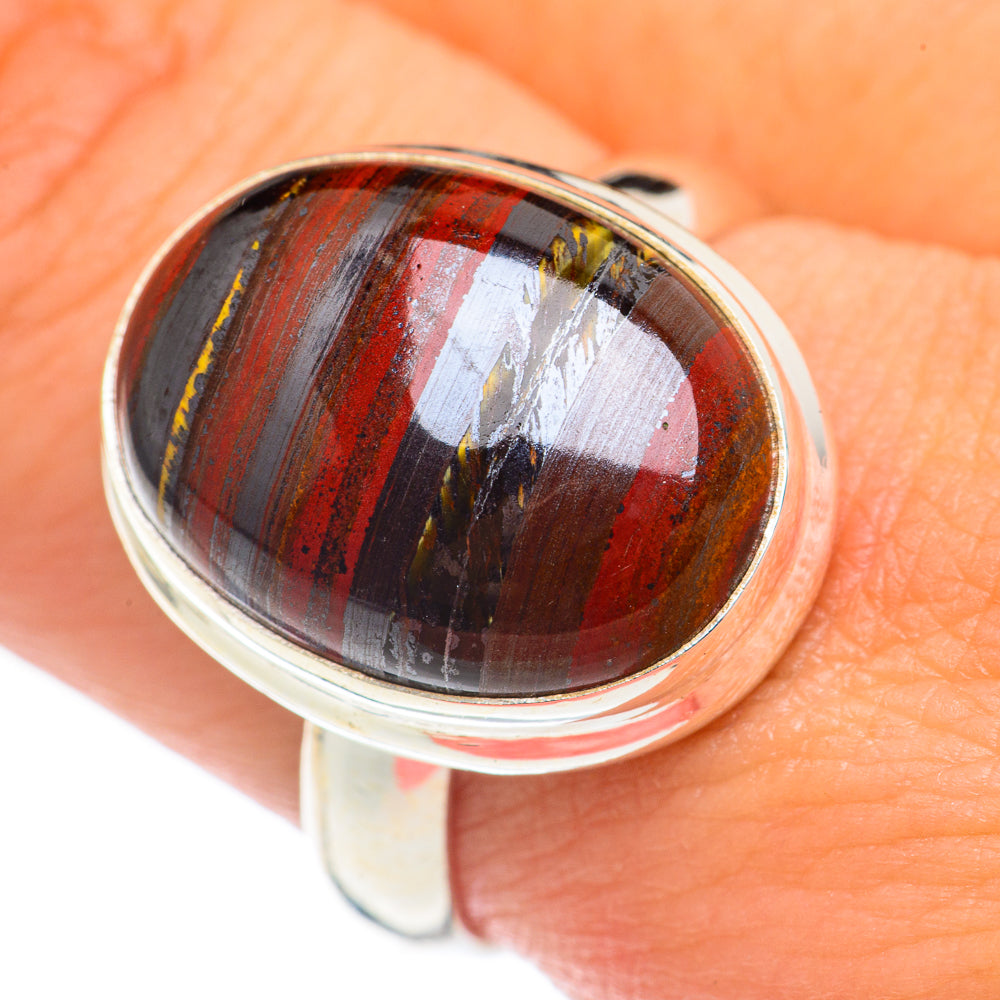 Red Tiger Iron Rings handcrafted by Anasilvercos - RING68598