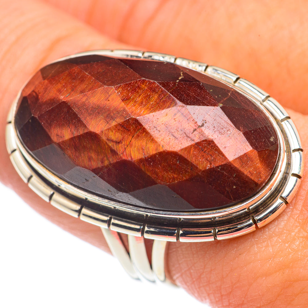 Red Tiger Eye Rings handcrafted by Anasilvercos - RING68631