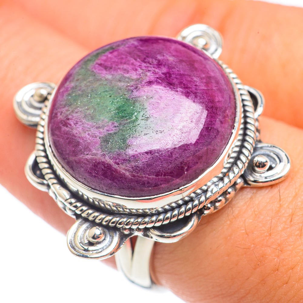 Ruby Zoisite Rings handcrafted by Anasilvercos - RING68637