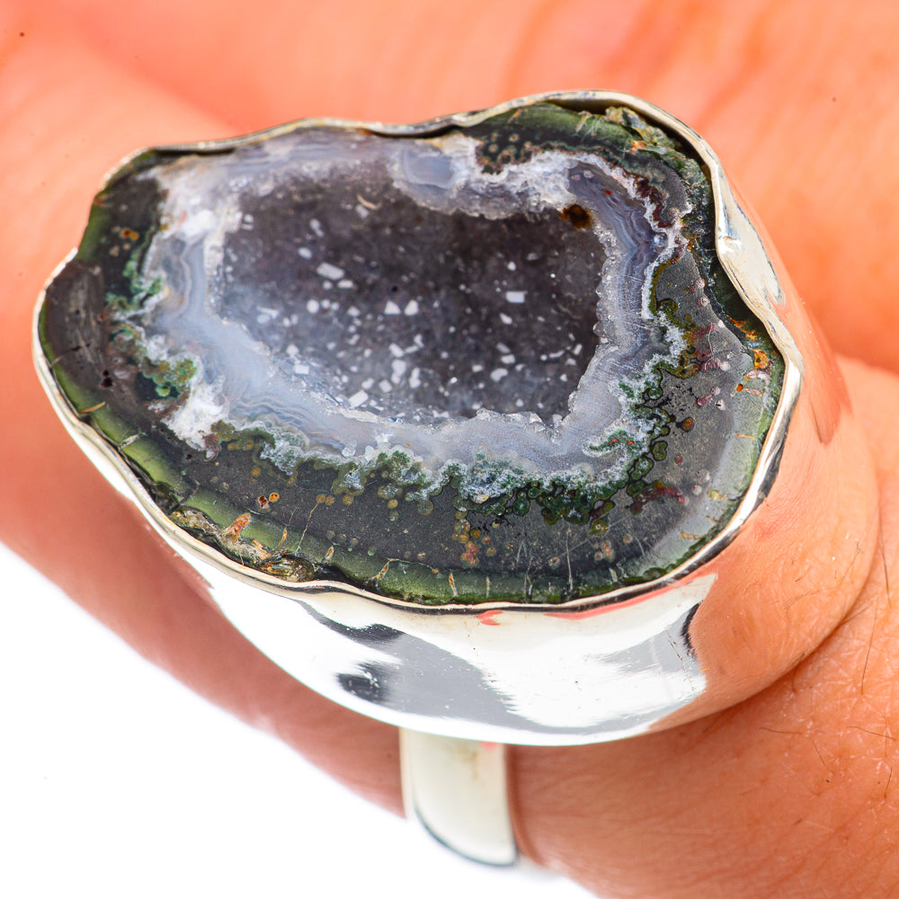 Coconut Geode Slice Rings handcrafted by Anasilvercos - RING68641