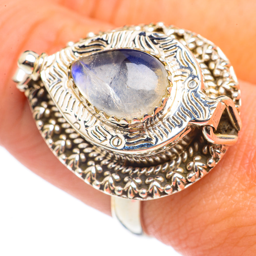 Rainbow Moonstone Rings handcrafted by Anasilvercos - RING68647