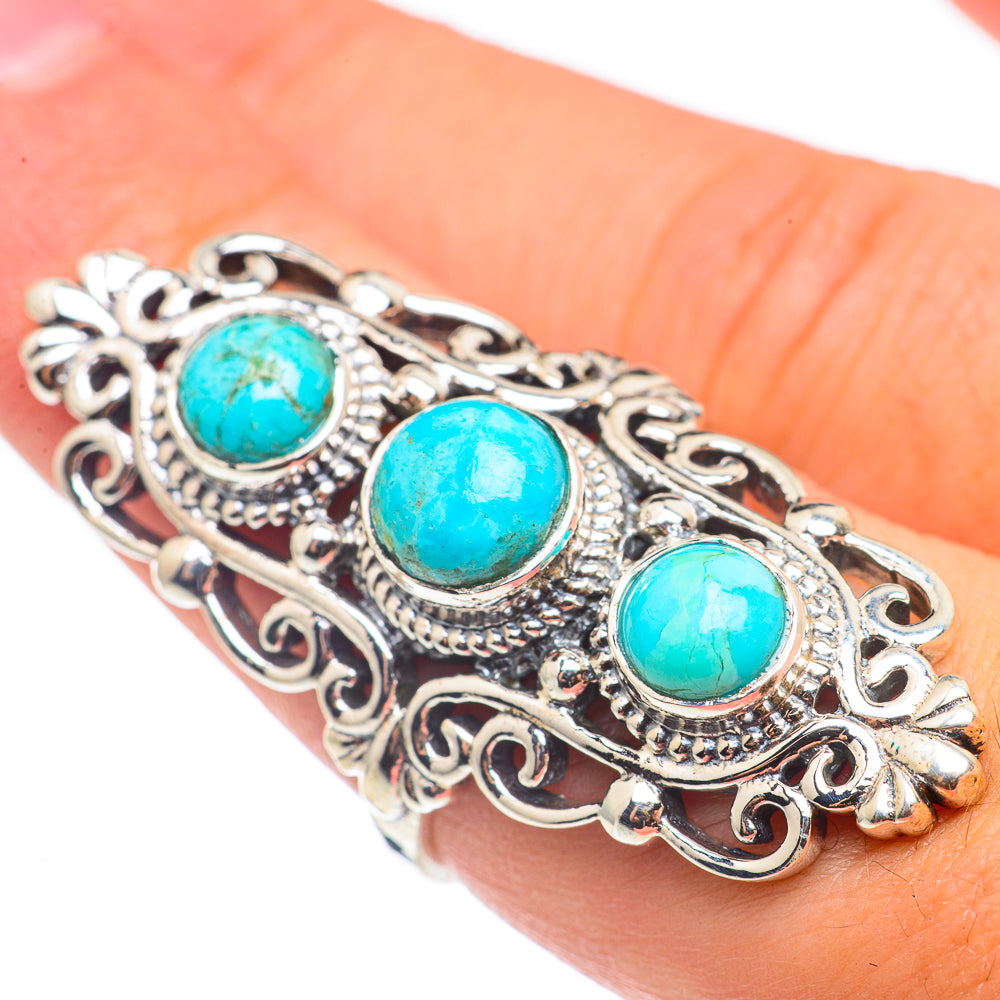Arizona Turquoise Rings handcrafted by Anasilvercos - RING68654