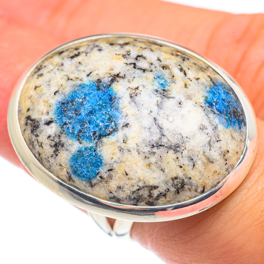 K2 Blue Azurite Rings handcrafted by Anasilvercos - RING68657