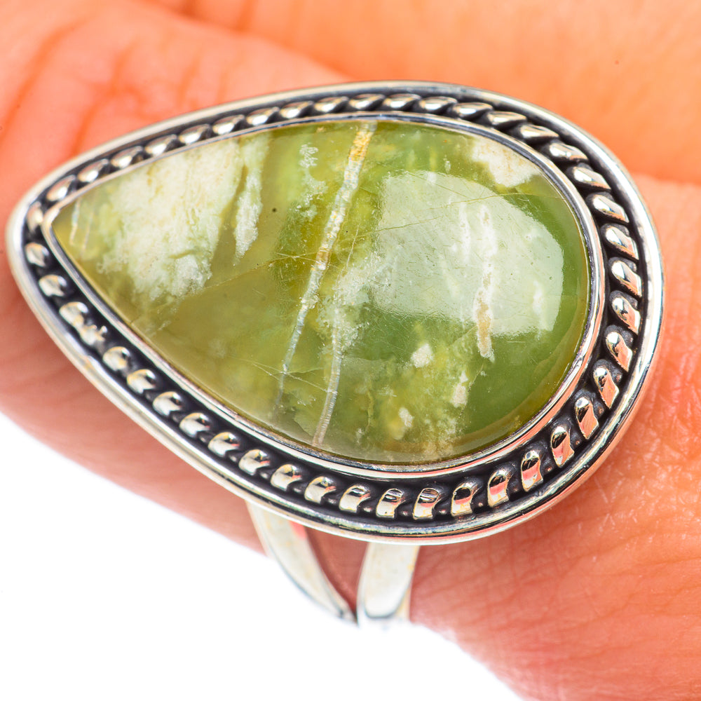 Australian Green Opal Rings handcrafted by Anasilvercos - RING68662