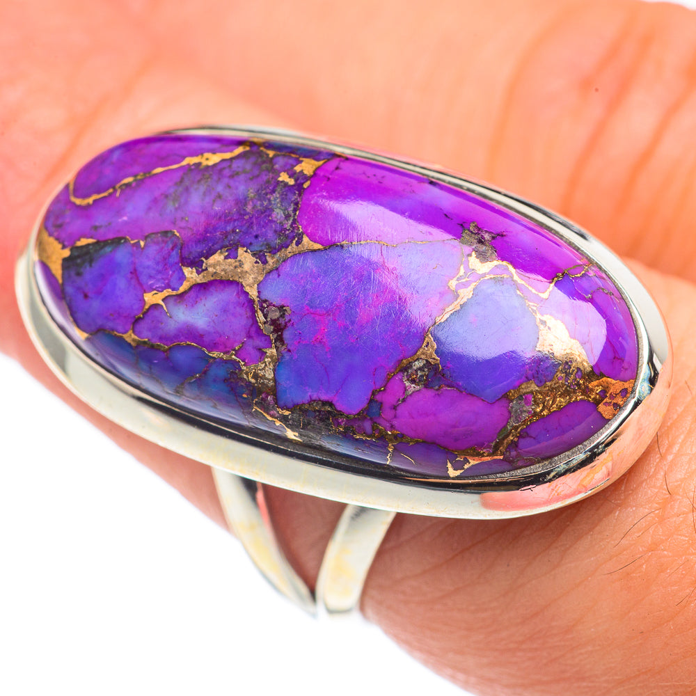 Purple Copper Composite Turquoise Rings handcrafted by Anasilvercos - RING68669