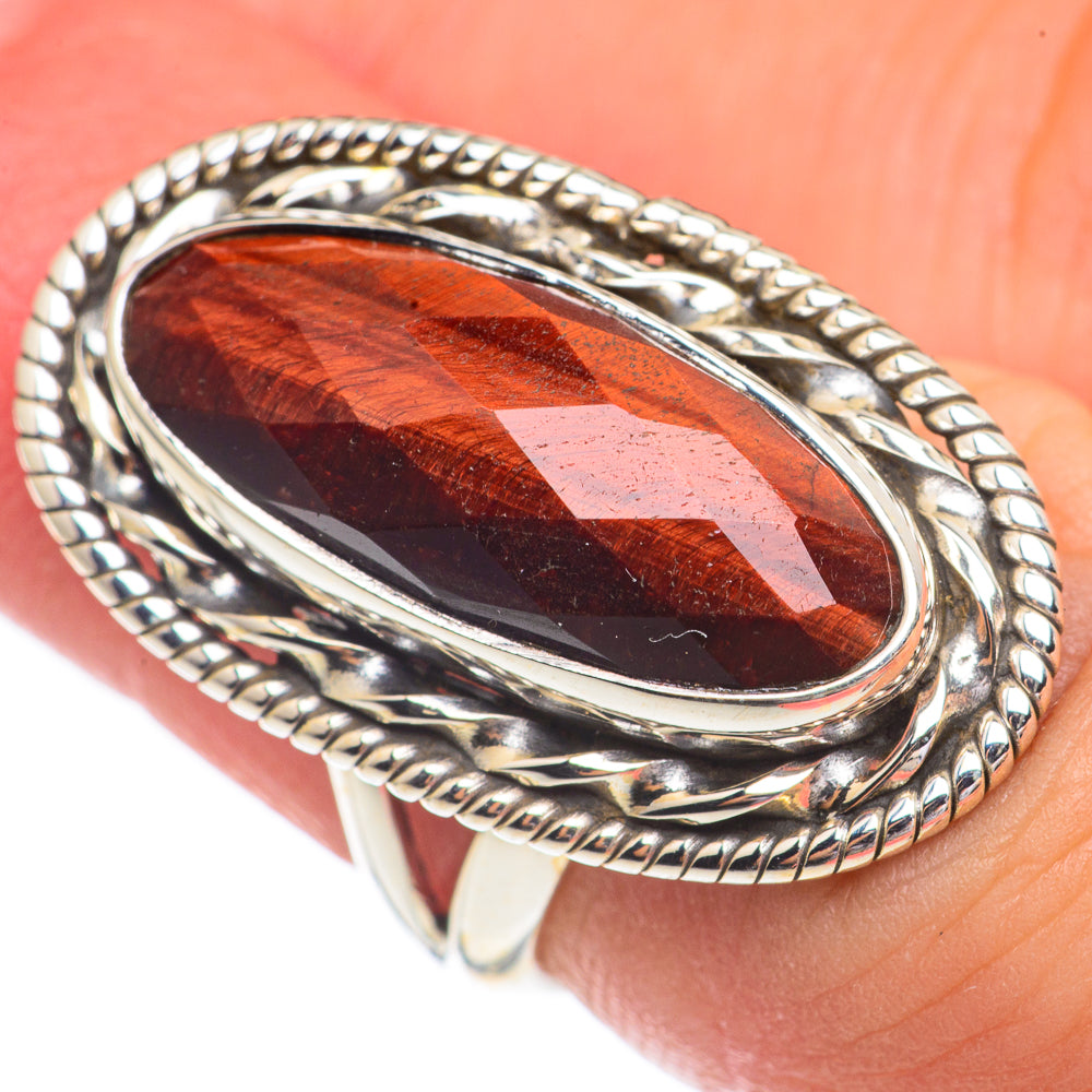 Red Tiger Eye Rings handcrafted by Anasilvercos - RING68684