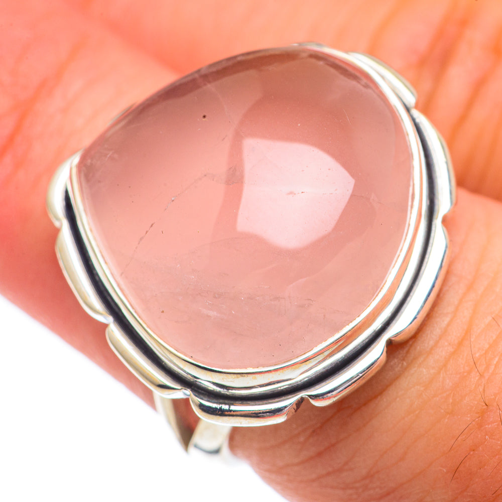 Rose Quartz Rings handcrafted by Anasilvercos - RING68689