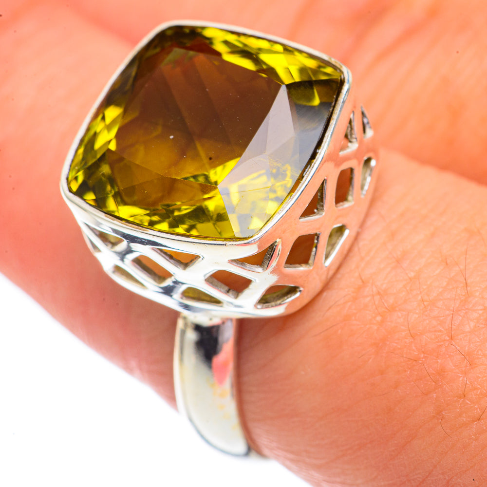 Olive Quartz Rings handcrafted by Anasilvercos - RING68708