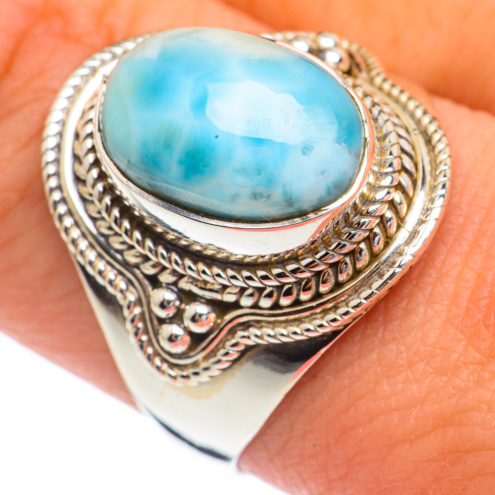Larimar Rings handcrafted by Anasilvercos - RING68712