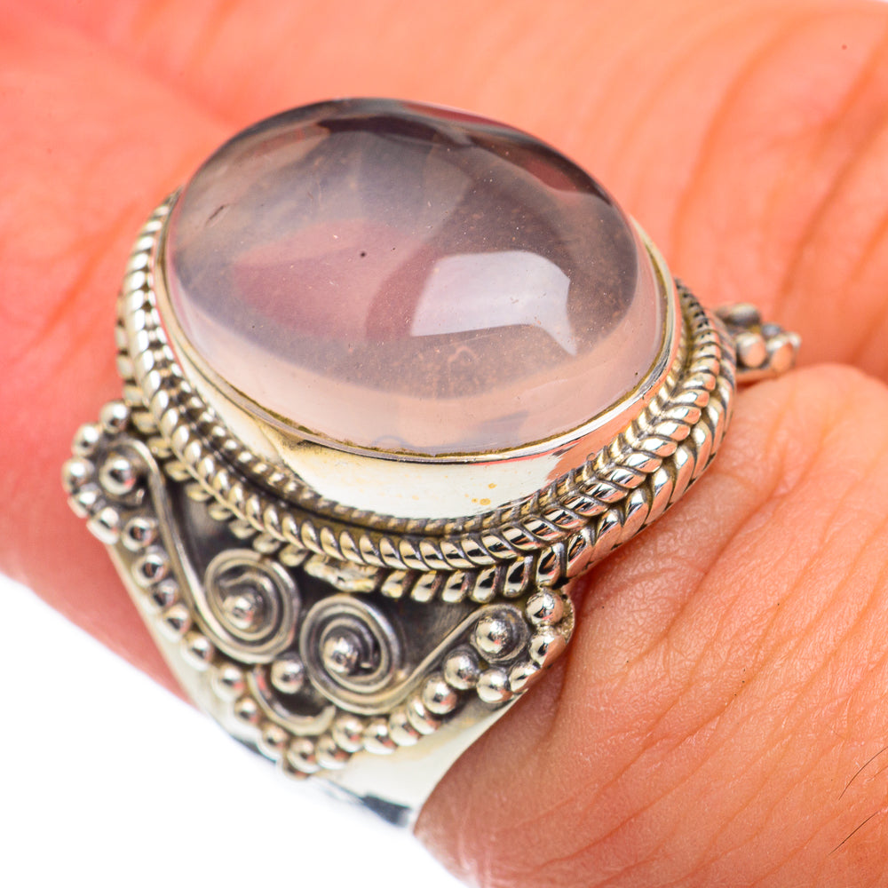 Rose Quartz Rings handcrafted by Anasilvercos - RING68726
