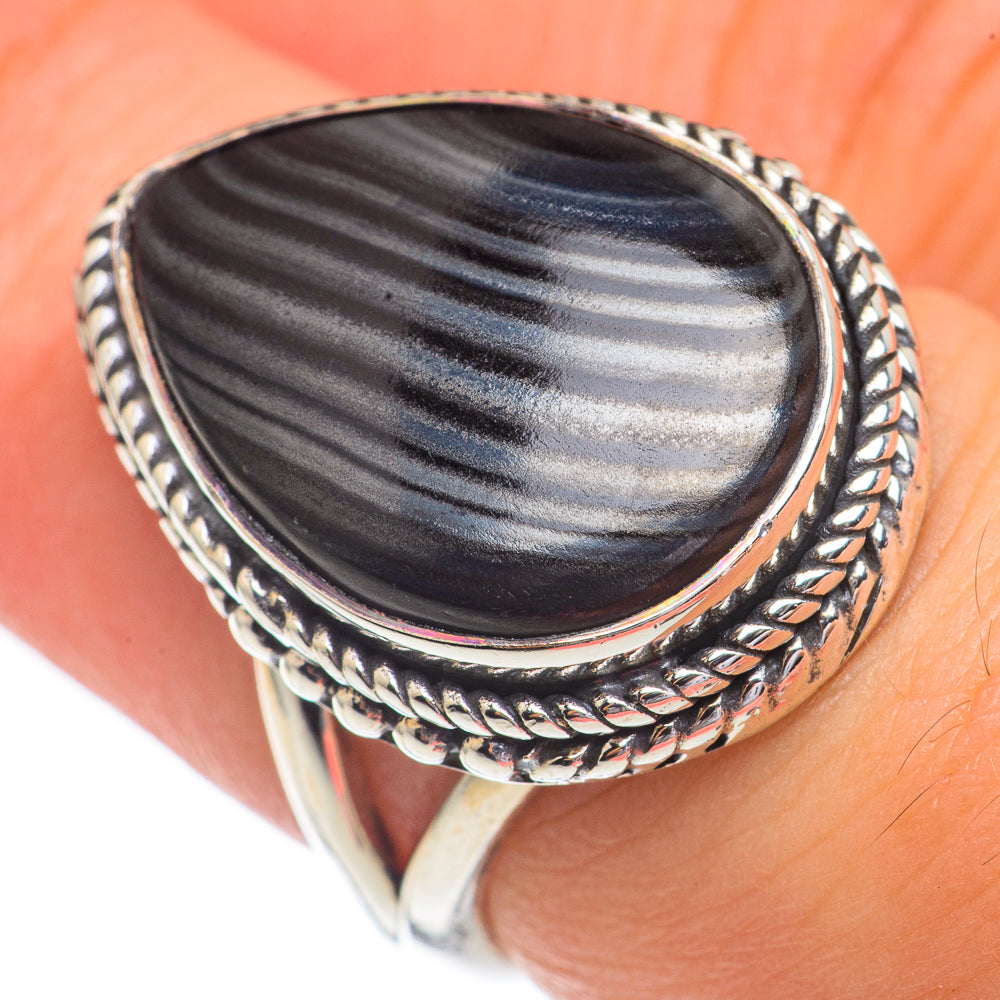 Psilomelane Dendrite Rings handcrafted by Anasilvercos - RING68736