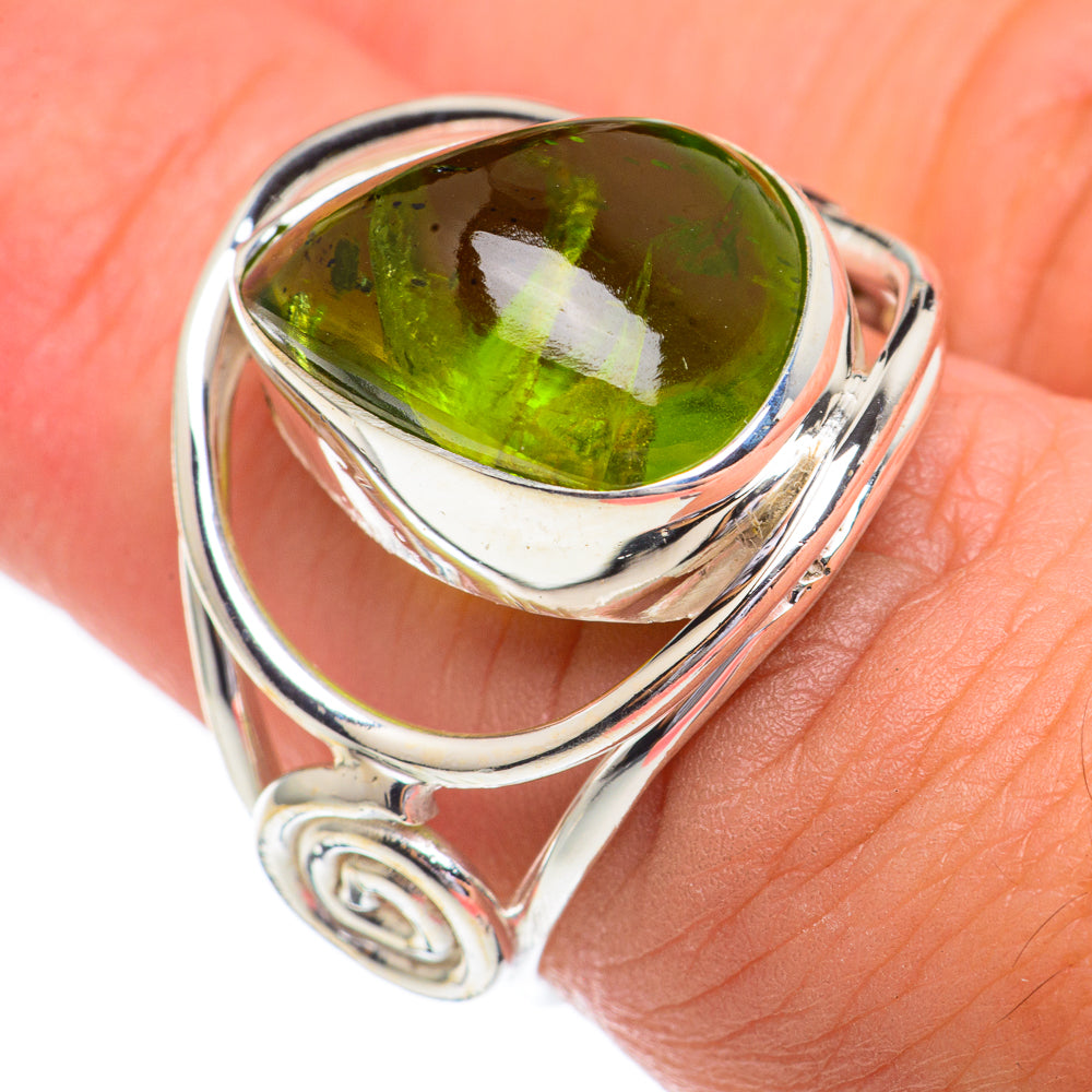 Green Tourmaline Rings handcrafted by Anasilvercos - RING68780