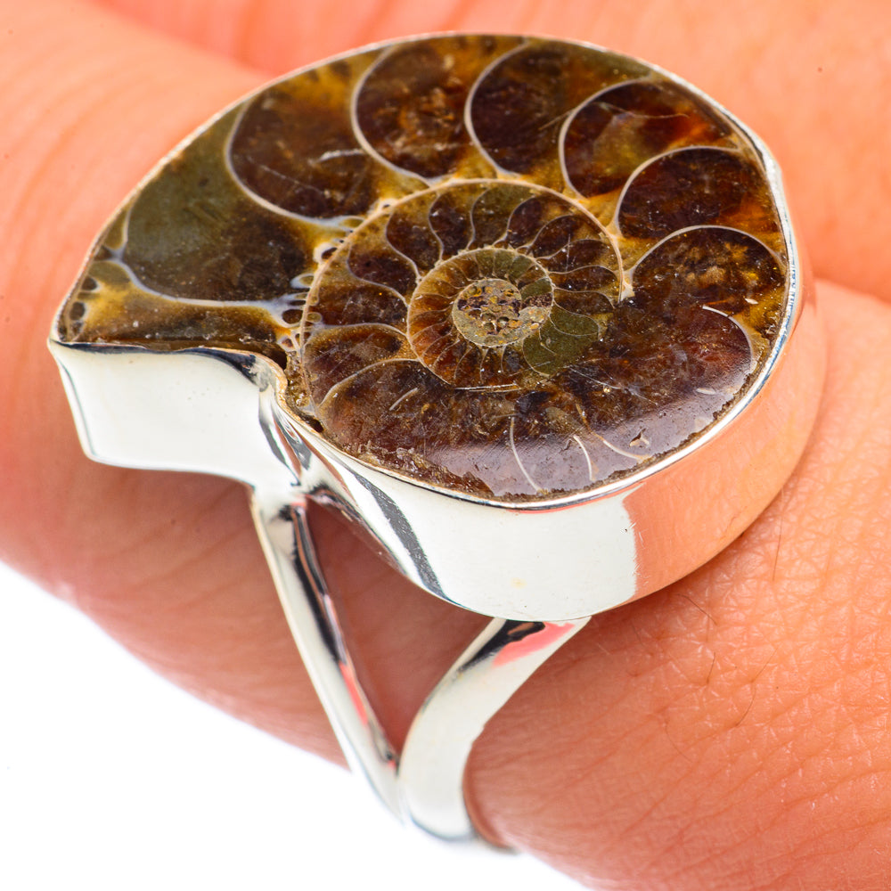 Ammonite Fossil Rings handcrafted by Anasilvercos - RING68786