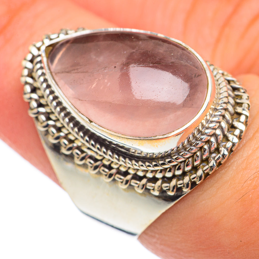 Rose Quartz Rings handcrafted by Anasilvercos - RING68822