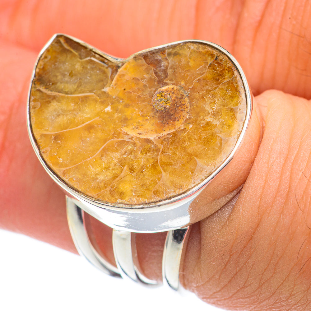 Ammonite Fossil Rings handcrafted by Anasilvercos - RING68850