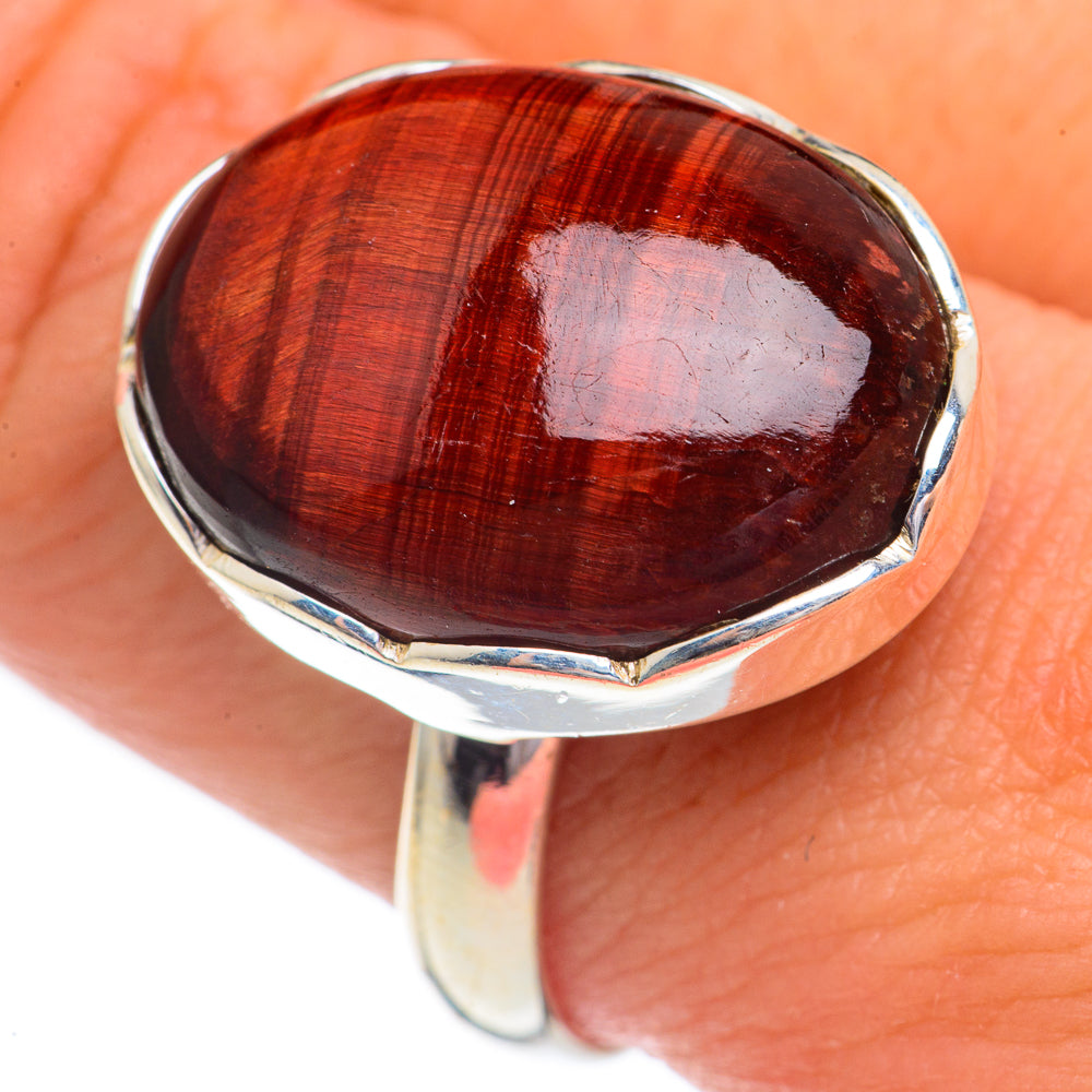 Red Tiger Eye Rings handcrafted by Anasilvercos - RING68851