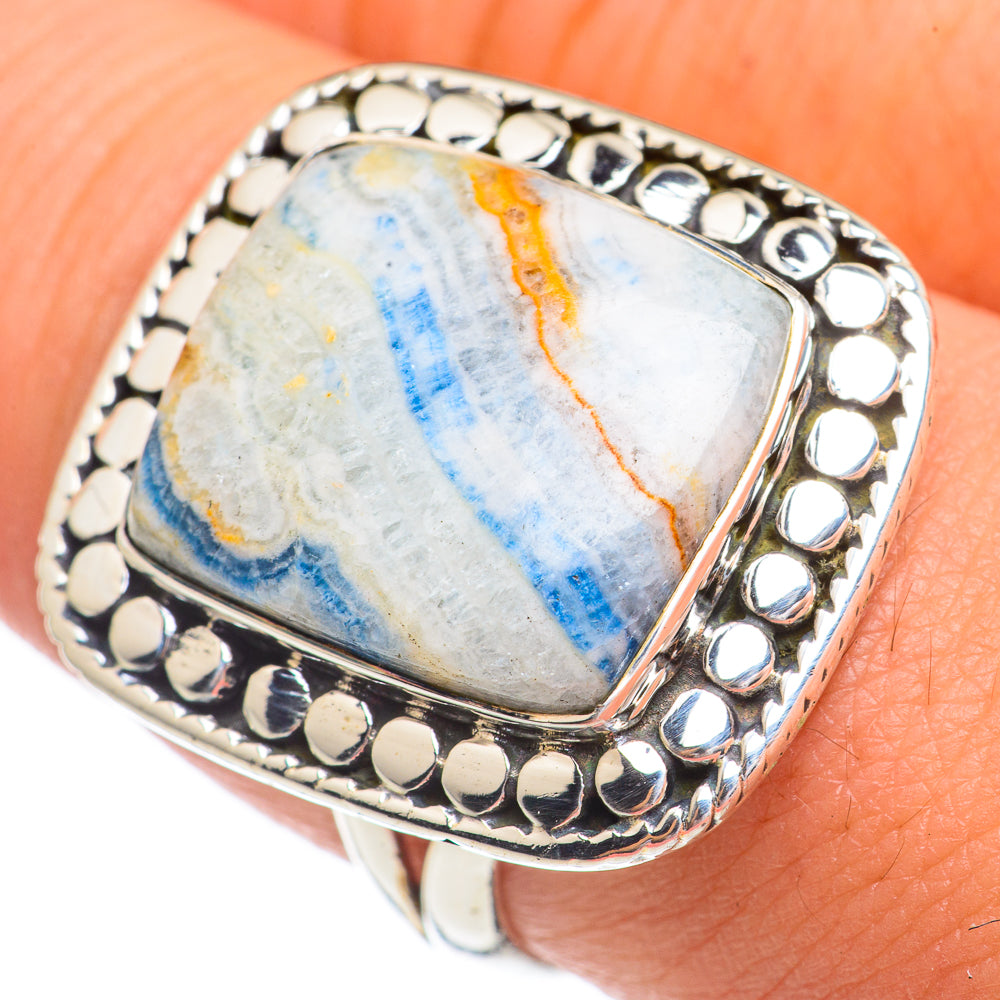 Blue Scheelite Rings handcrafted by Anasilvercos - RING68905