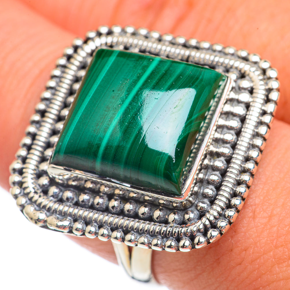 Malachite Rings handcrafted by Anasilvercos - RING68933