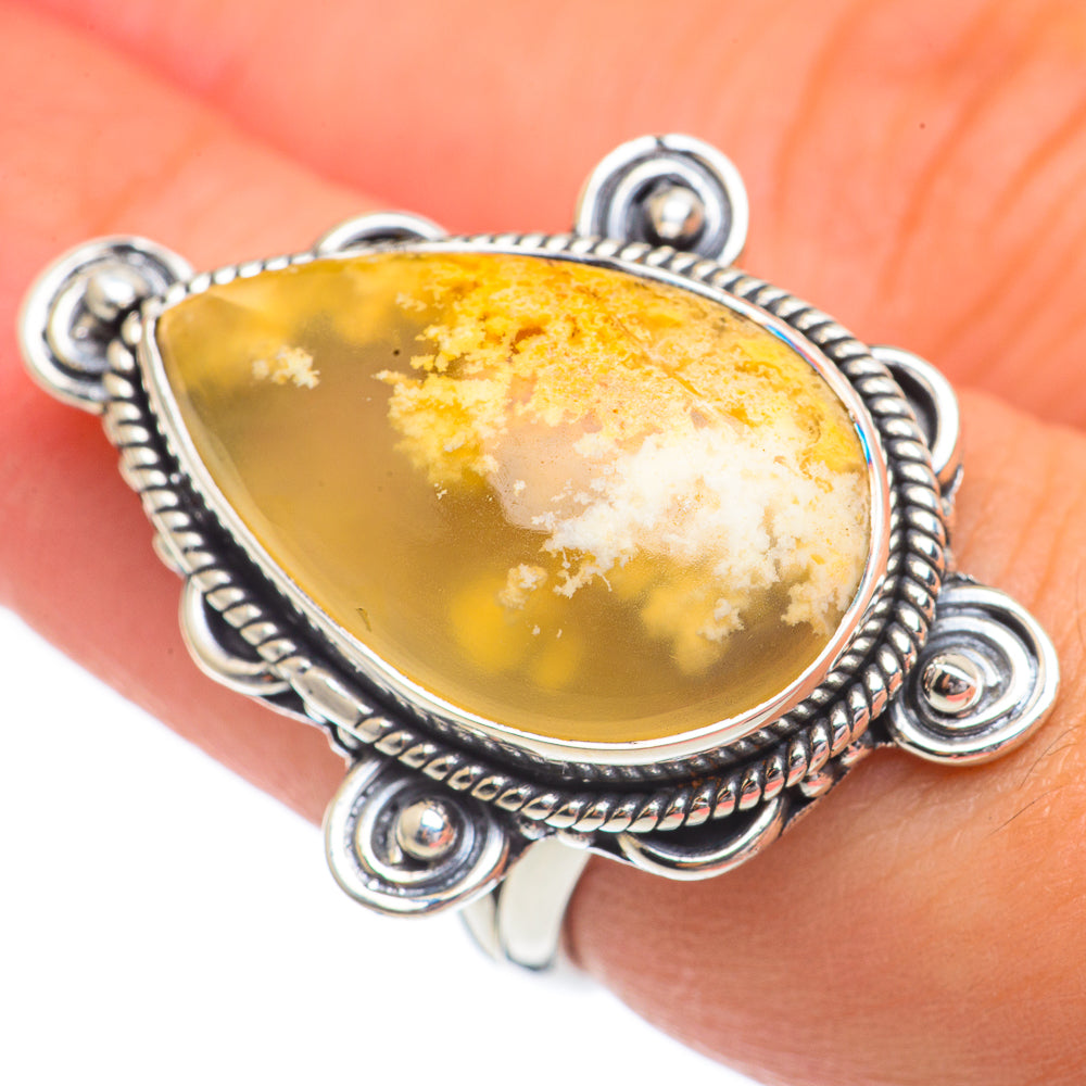 Plume Agate Rings handcrafted by Anasilvercos - RING68937