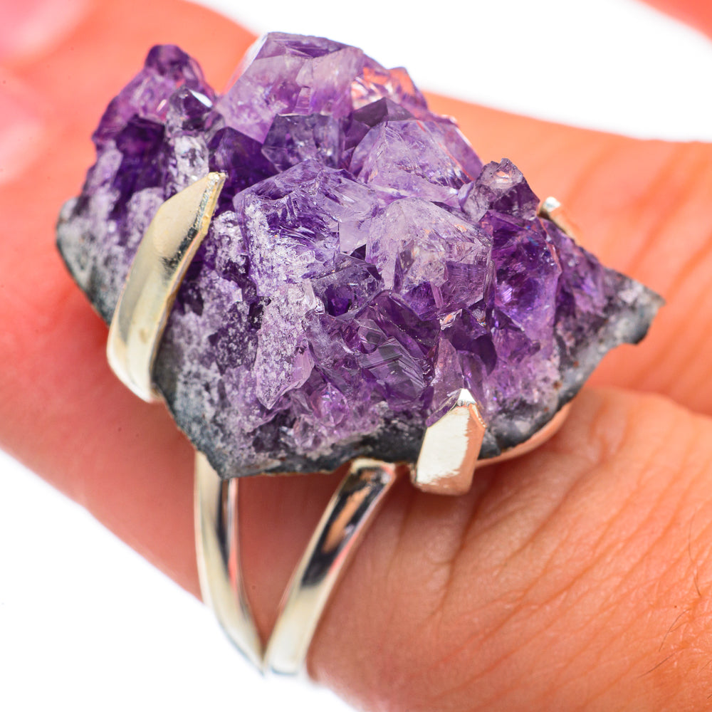 Amethyst Crystal Rings handcrafted by Anasilvercos - RING68975