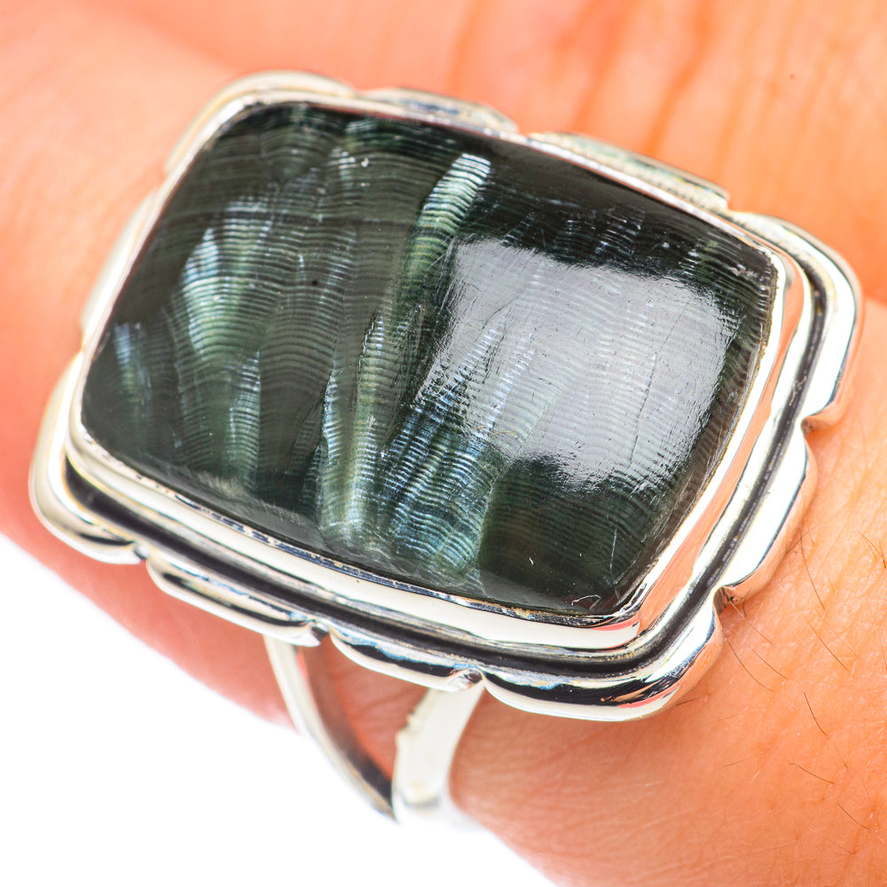Seraphinite Rings handcrafted by Anasilvercos - RING68991