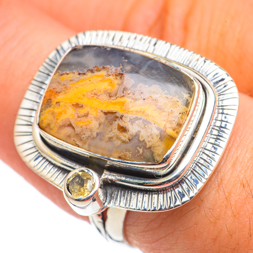 Plume Agate Rings handcrafted by Anasilvercos - RING68997