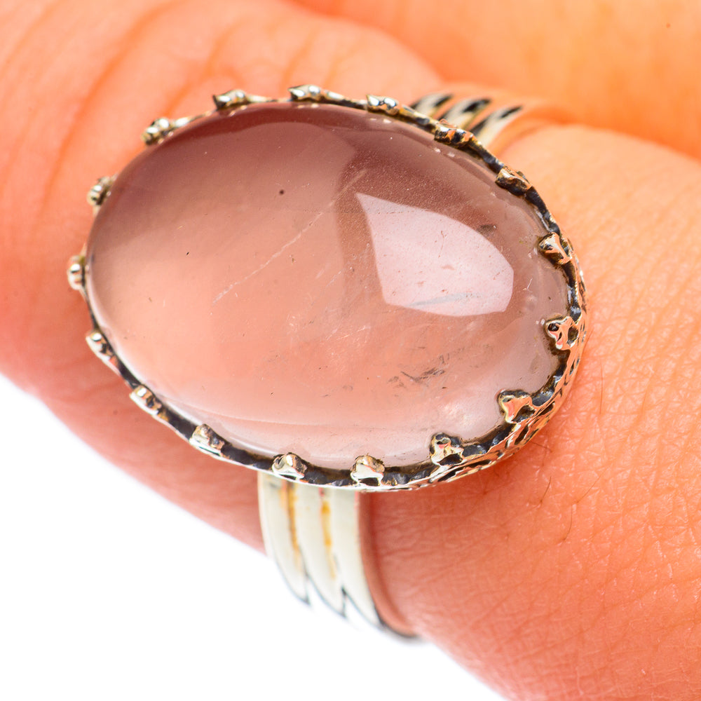 Rose Quartz Rings handcrafted by Anasilvercos - RING69000