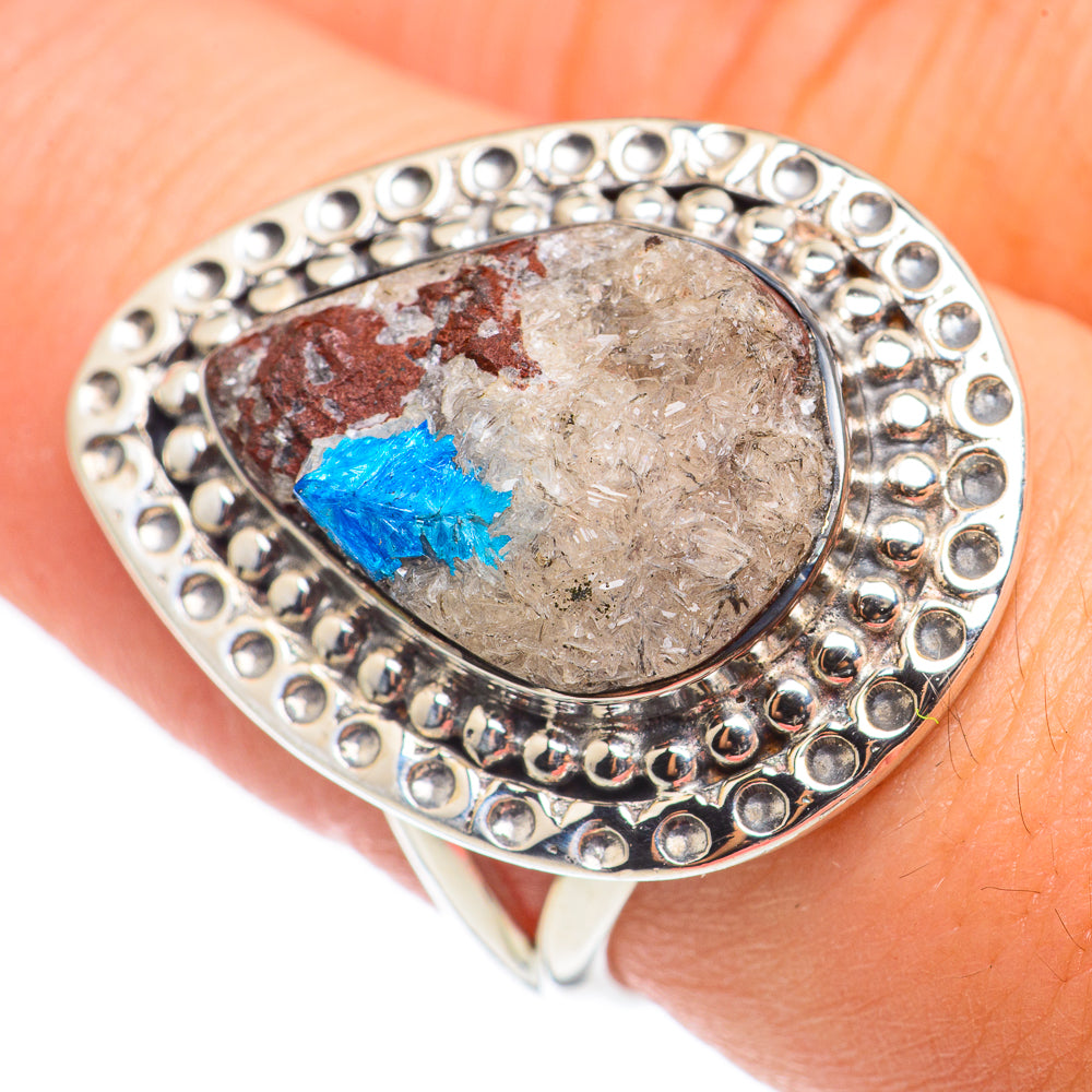Cavansite Crystal Rings handcrafted by Anasilvercos - RING69058