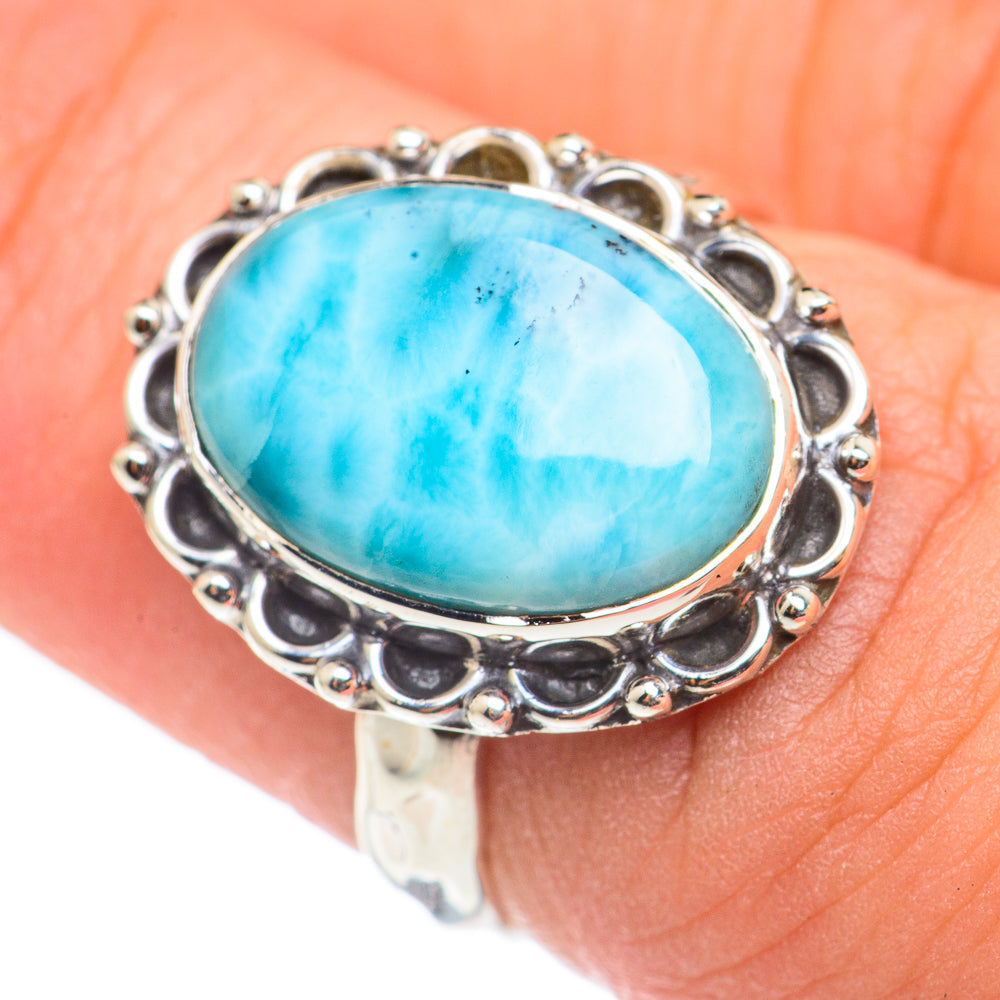 Larimar Rings handcrafted by Anasilvercos - RING69098