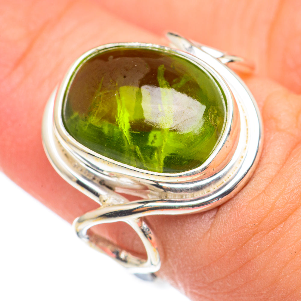 Green Tourmaline Rings handcrafted by Anasilvercos - RING69105